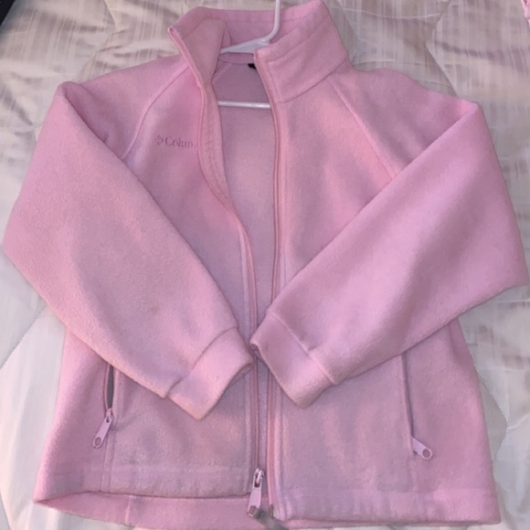 Girls pink Columbia zip up jacket size small 7/8. - Picture 1 of 5